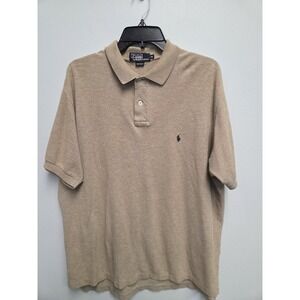 Polo Ralph Lauren Mens XL Polo Tan Classic Fit Short Sleeve Embroidered Logo